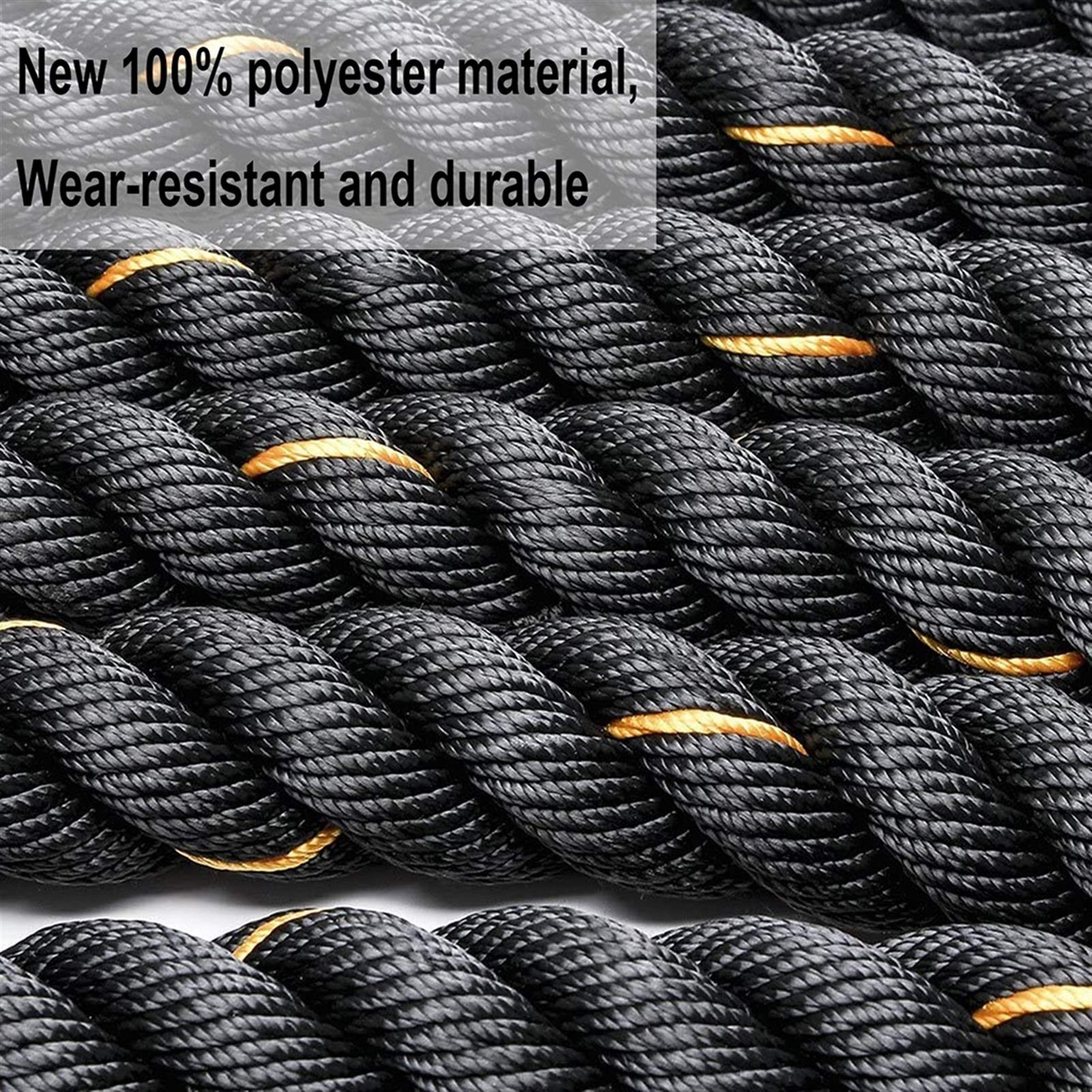 Battle Rope Hua Outdoor-Sport-Kampf-Seil 38mm 15m, Männliches Und Weibliches Umfassendes Physisches Kampfseil, Fitnessseil, Krafttrainingseil, Mit Rutschfester Griff