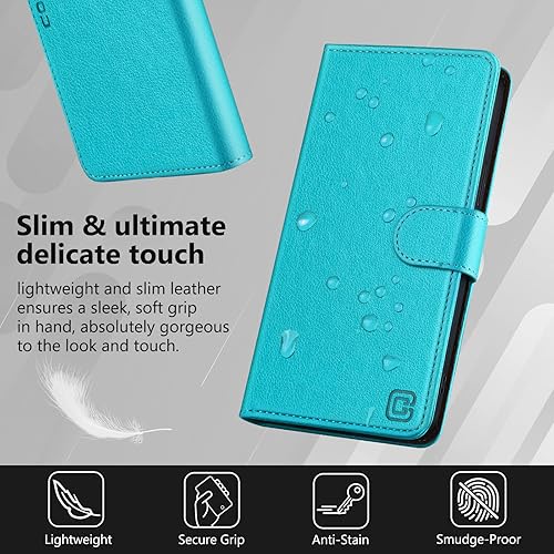 Miniatura 4 de Funda protectora de piel sintética tipo cartera con soporte de bloqueo RFID para hombres y mujeres, compatible con Galaxy S22 Ultra 5G de 6.8