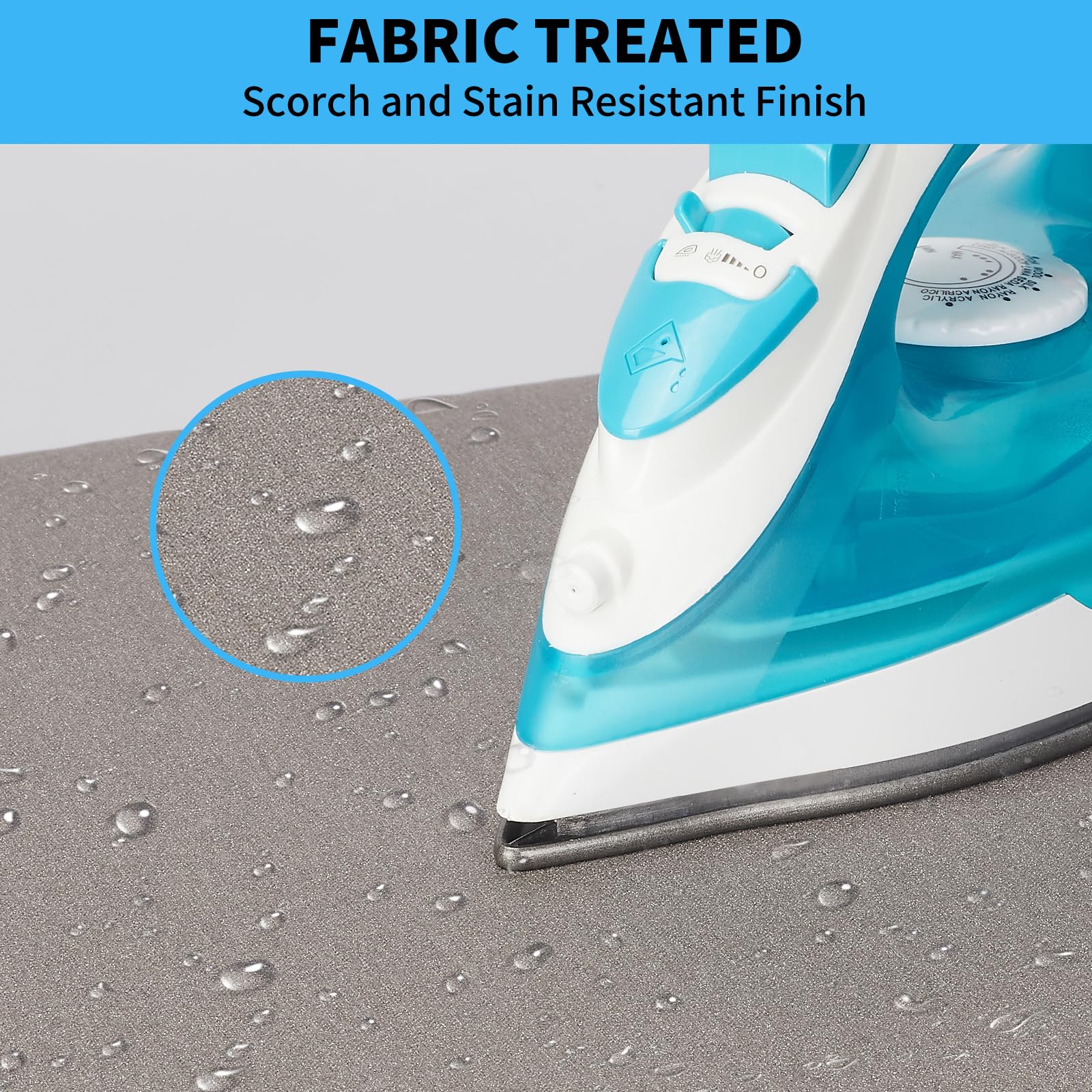 BNDX Funda De Silicona Para Tabla Planchar, Revestimiento, Acolchado Resistente a Las Quemaduras, Extra Grueso Y Resistente, 4 Capas, Borde Elástico 2 Pulgadas, Hebillas Clic