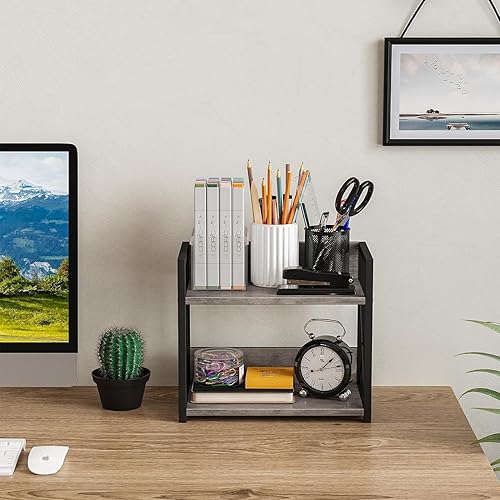 Miniatura 5 de Giikin Organizador de estante de encimera, organizador de especias de cocina de 2 niveles para encimera, organizador de estante de madera para