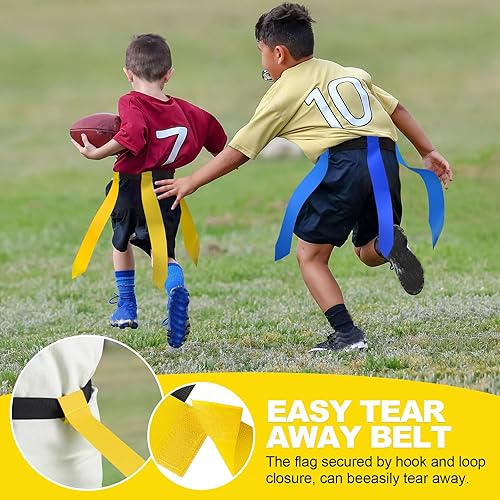 Miniatura 4 de Juego de fútbol con bandera, cinturones de fútbol ajustables para 14 jugadores, contiene 42 banderas de fútbol, 8 conos de práctica, fútbol tamaño