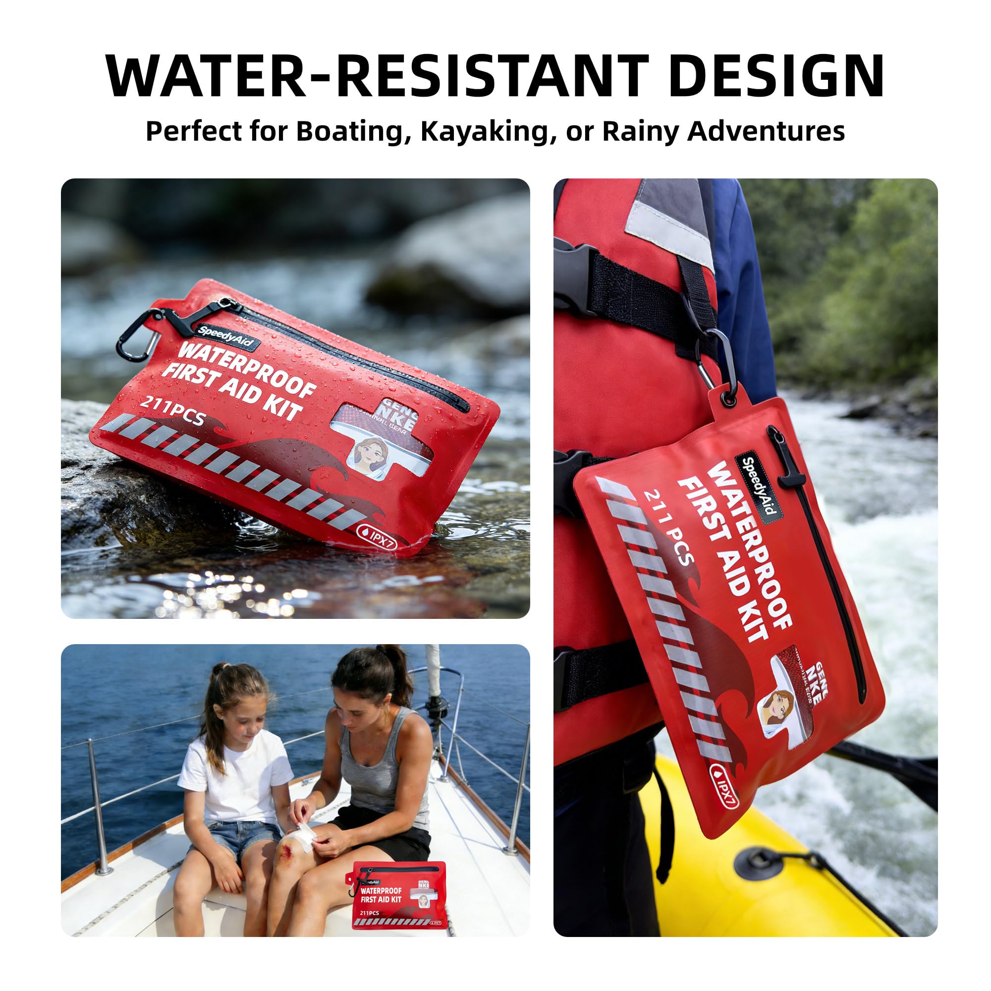 211 PCS Waterproof First Aid Kit, Emergency Supplies for Hiking & Boating — Amazon image 6