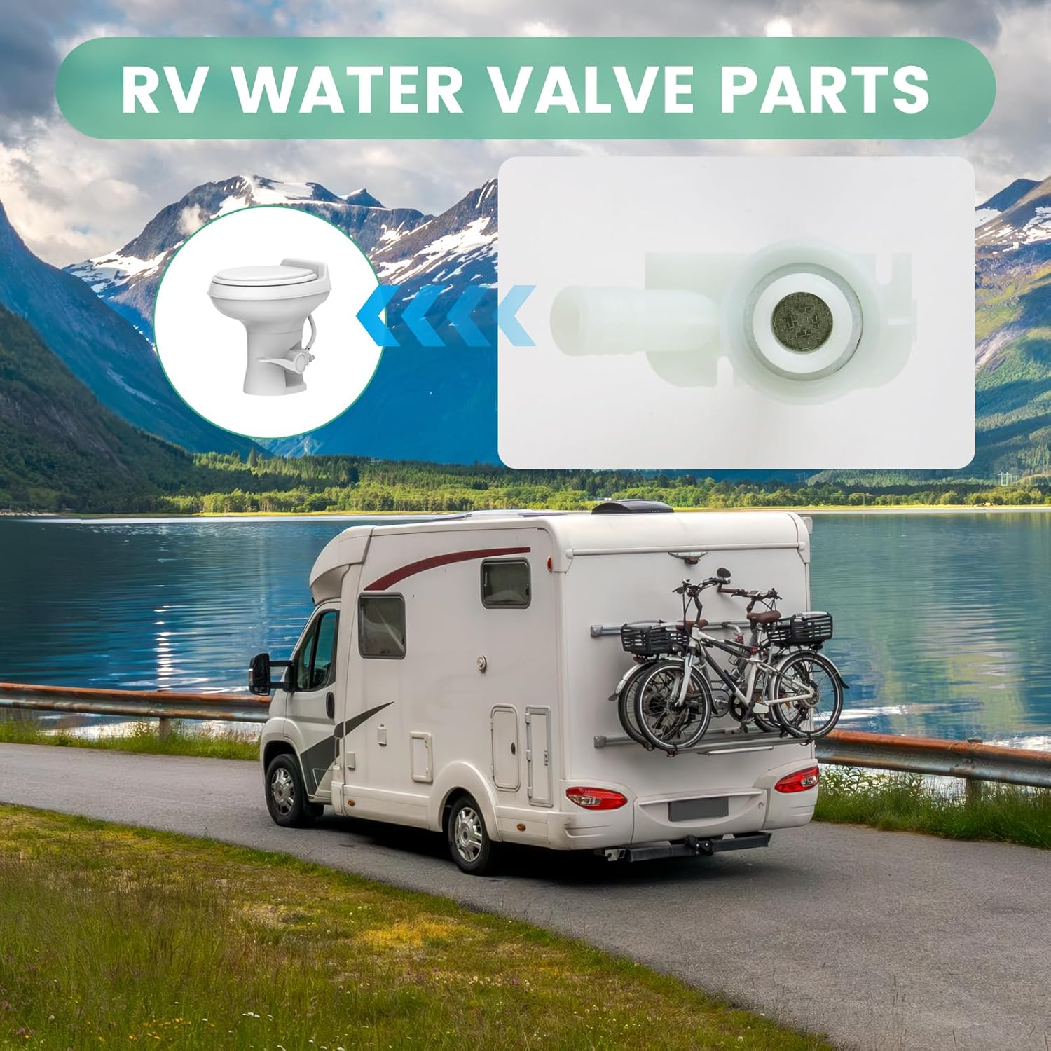 7PCS Rv Toilet Valve Replacement Kit,Camper Toilet Valved,Compatible with Dometic 300, 301, 310, 311, 320, 321,Applicable for for Efficient Repair and Replacement