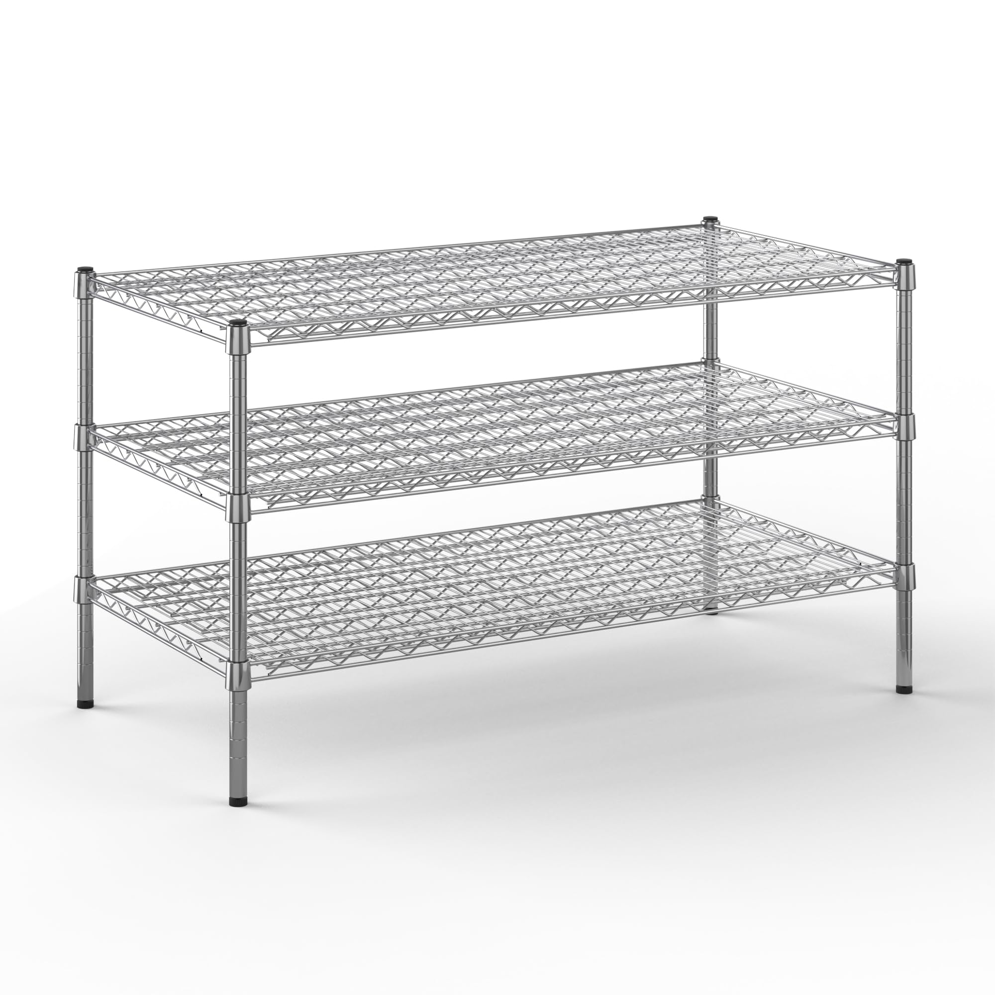 24" Deep x 48" Wide x 27" Height Wire Shelving Kit | 3-Tier | NSF Commercial Storage Rack Unit