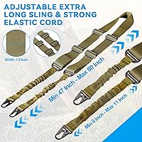 Vista 4 de REERON Eslinga tradicional de dos puntos con soportes, ajustable, extra larga, de dos puntos, con 2 paquetes de 1.25 pulgadas, soportes giratorios
