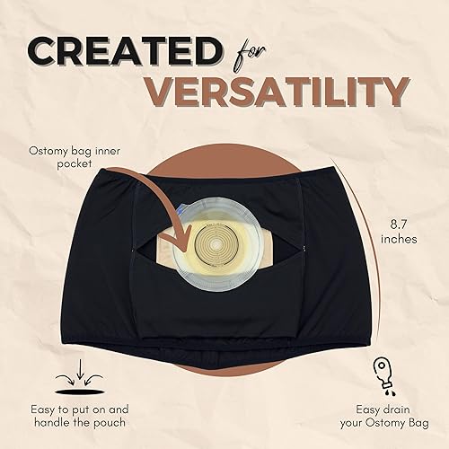 Miniatura 6 de SIIL Fundas para bolsas de ostomía para mujer, envoltura de estoma, faja de estoma con bolsillo interior, suministros de colostomía e ileostomía