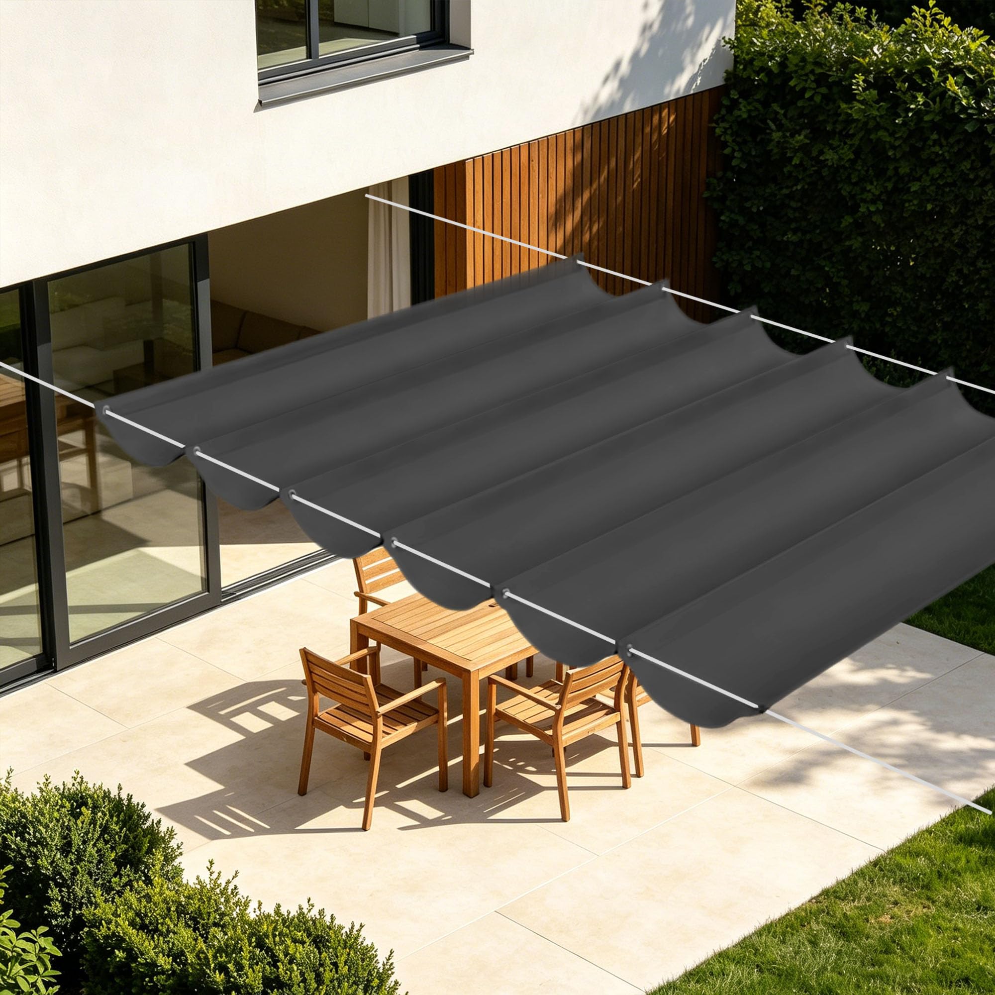 Filet bâche ombrage UV protection solaire rétractable gris 2x3m