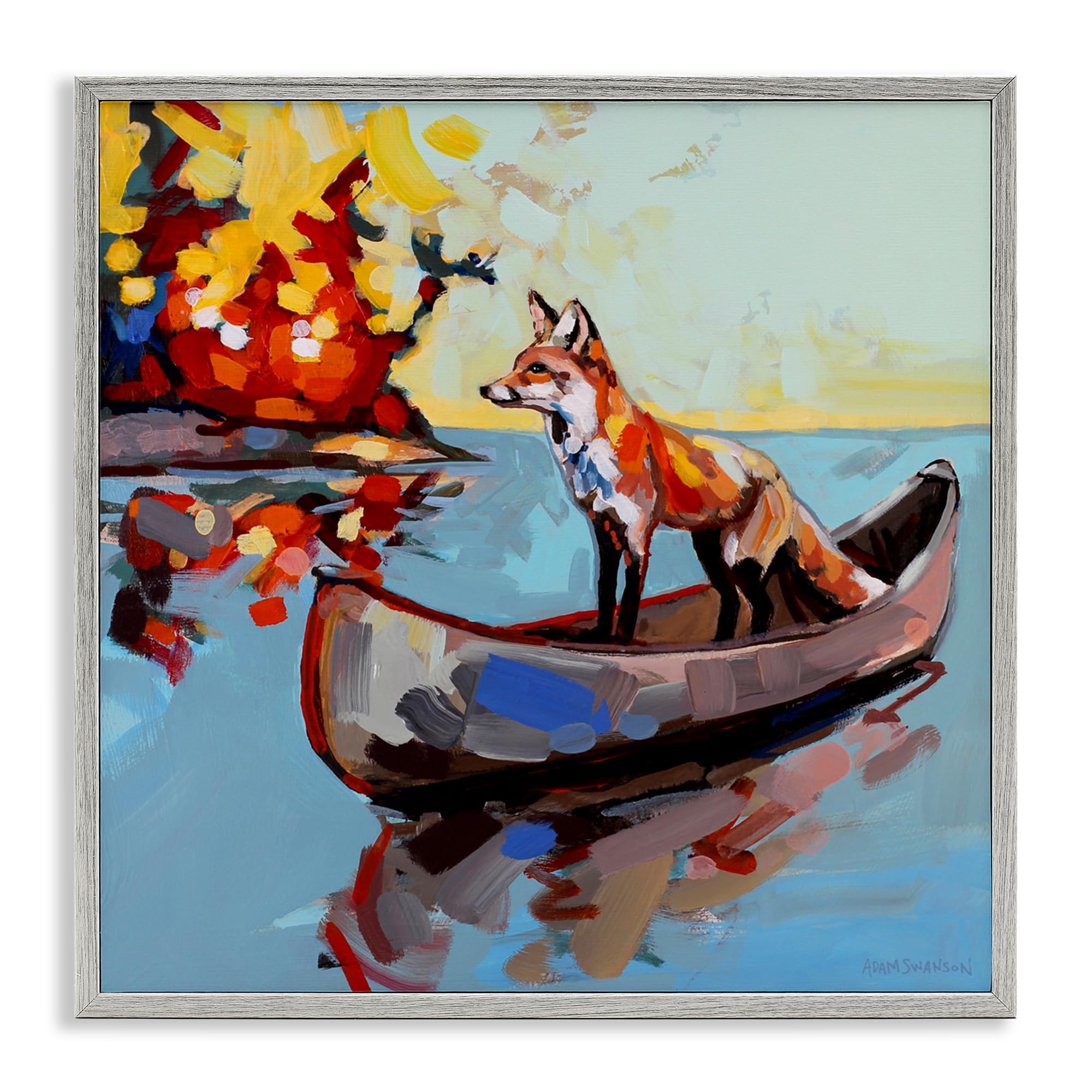 Art encadré Fox's Voyage par Stupell Industries 24x24 cm