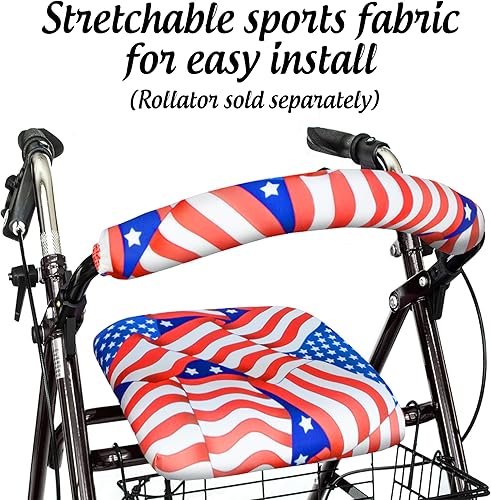 Miniatura 24 de Top Glides Fundas universales para asiento y respaldo de andador con ruedas (gatos) Gatos,Butterflies,Flags,Isla,Peace,Púrpura,Rojo