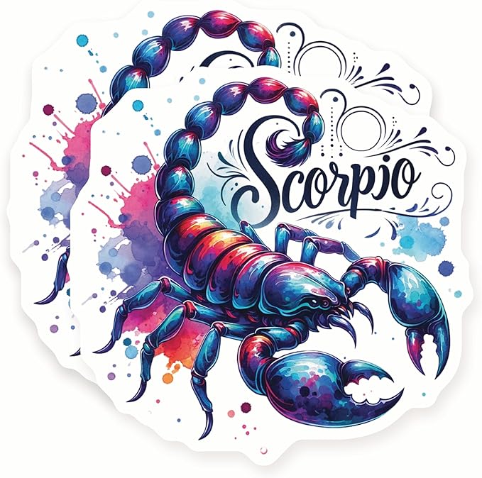 Scorpio Stickers - Zodiac Sign Art - Colorful Horoscope Decals - 2 Pack 5