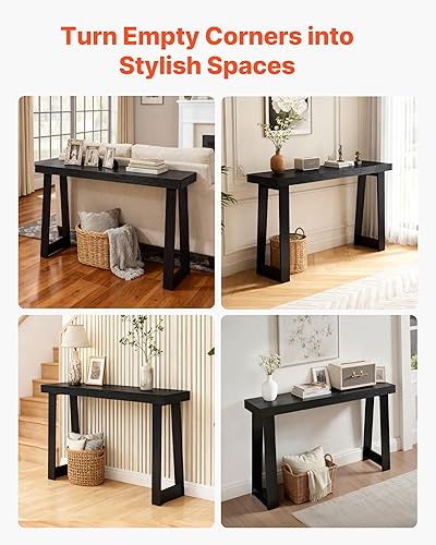 Miniatura 8 de VEVOR Mesa consola de 46 pulgadas, escritorio moderno detrás del sofá, escritorio de entrada rectangular de madera, mesa de sofá estrecha y larga,