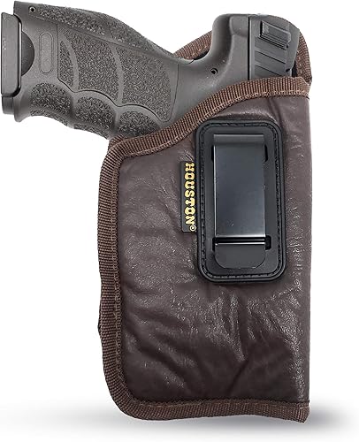 Miniatura 1 de Houston - Funda para pistola de cintura interior marrón para hombresmujeres para la mayoría de tamaños completos, como XDM, Glock 171921, 92 FS (con