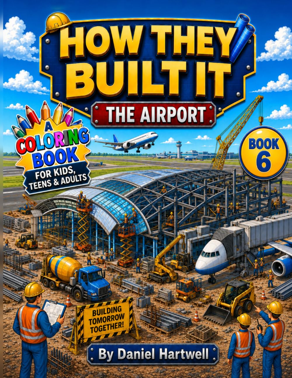 How They Built It: The Airport: A Step-by-Step Construction Coloring Book for Kids, Teens & Adults