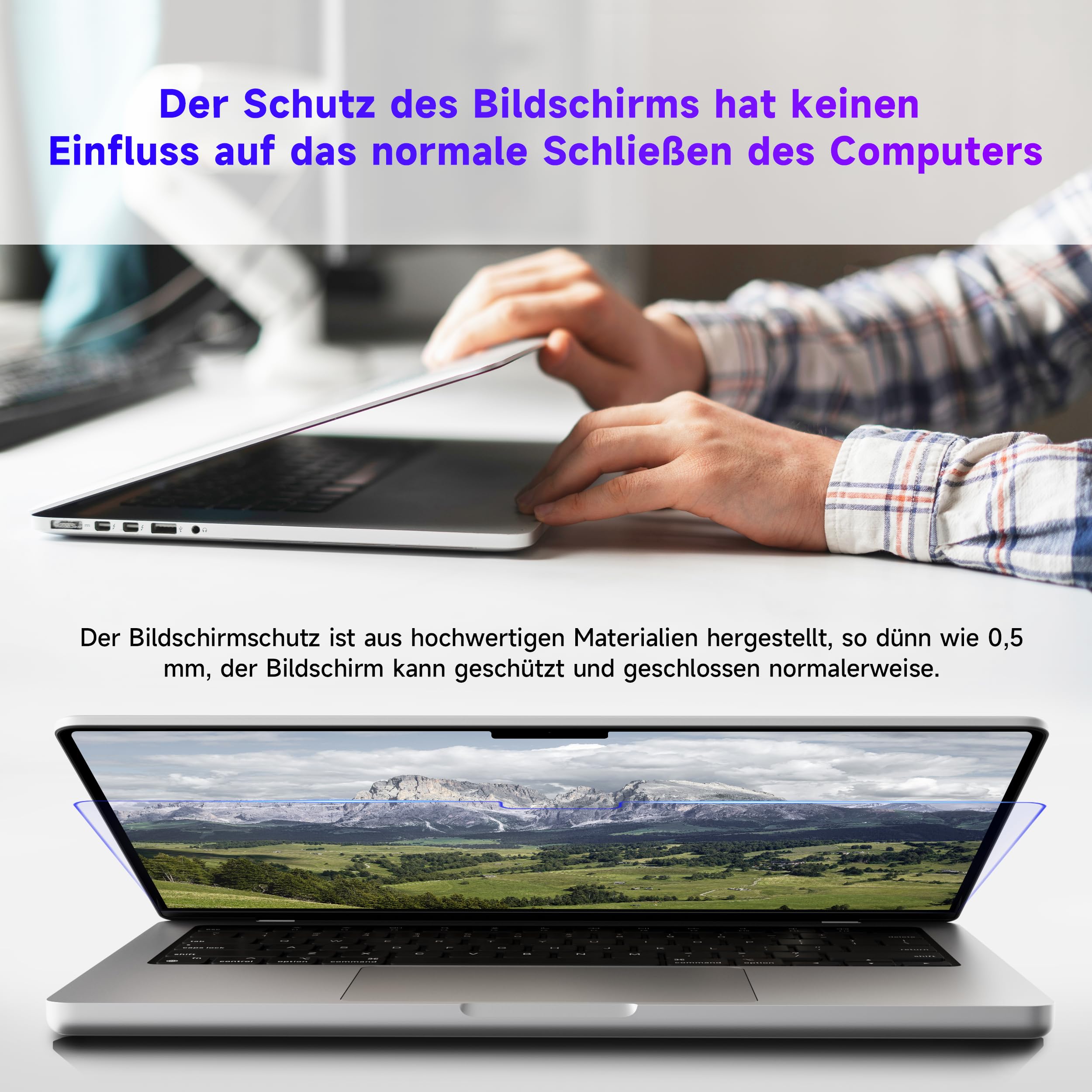 Confezione da 2 pellicole protettive per display per MacBook Pro 16 pollici (2021-2023, M1, M2) A2485/A2780, antiriflesso, protezione per gli occhi, schermo ad alta risoluzione per Mac Laptop da 16