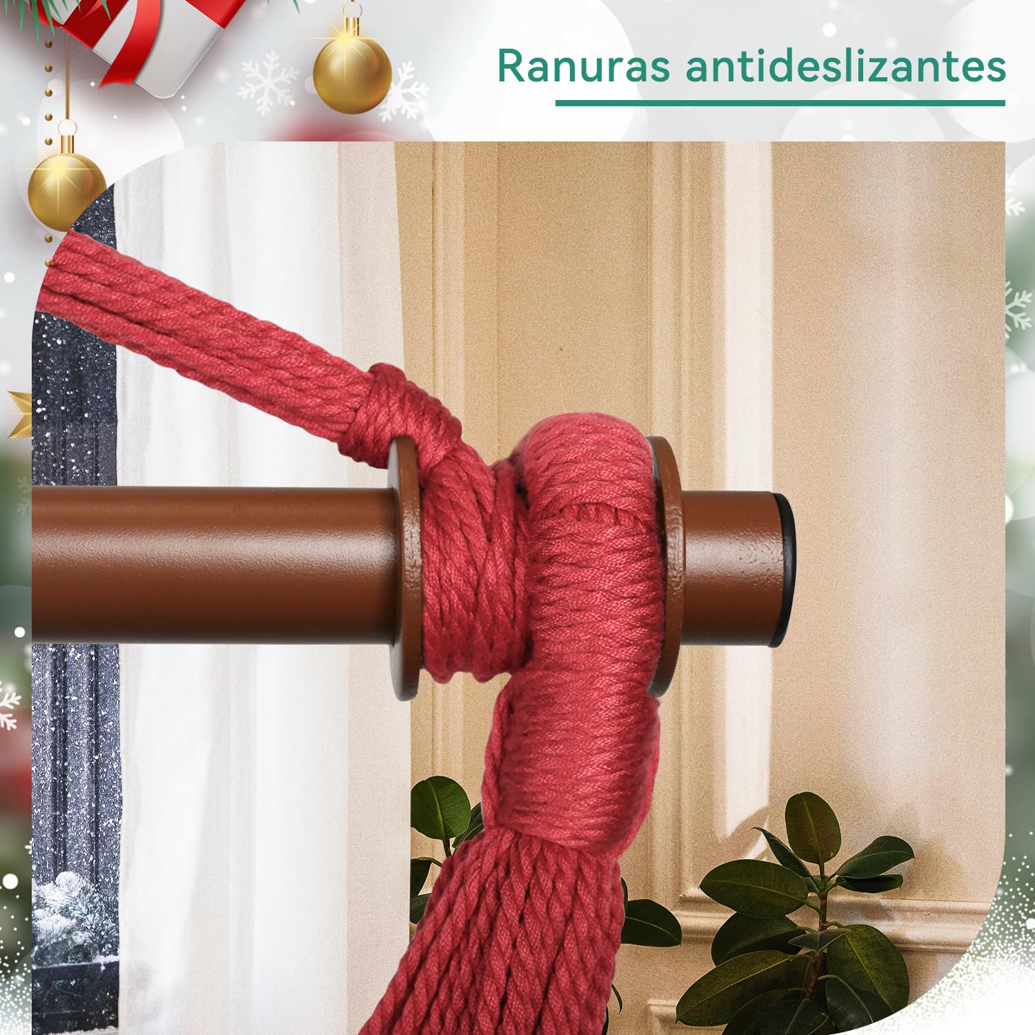 Bathonly Columpios Silla Hamaca, Silla Colgante Caribeña con Barra de Metal Extraíble, Silla Colgante de Jardín, Columpio Colgante de Cuerda XL para Interior y Exterior, Máximo 150 kg, Rojo