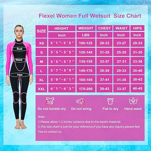 Miniatura 3 de FLEXEL - Traje de neopreno para hombre y mujer, 0.118in, cálido traje de neopreno para mujer, 0.079in, traje de buceo de manga larga, traje de surf,