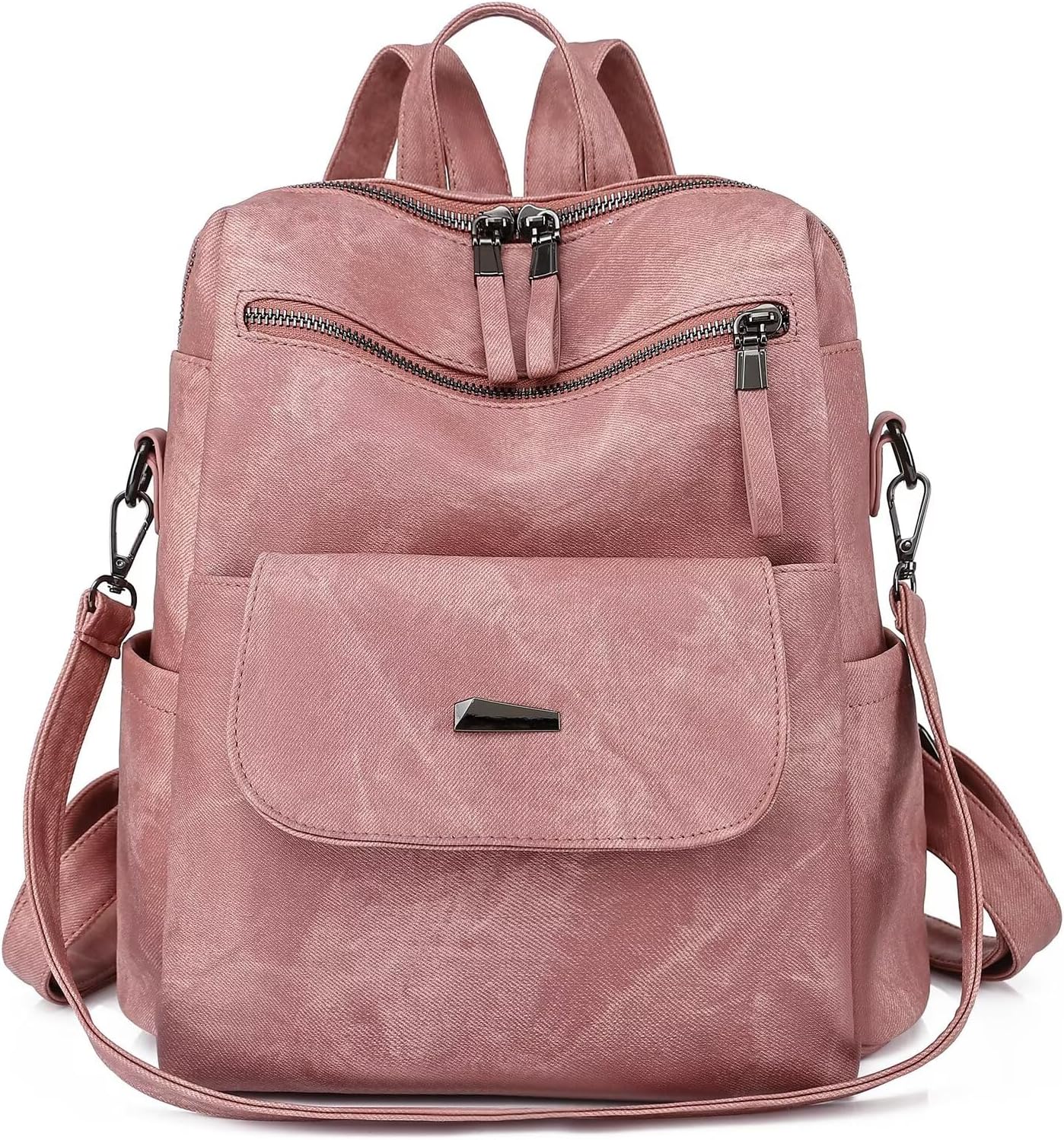 PU Leather Backpack Purse for Women Fashion Multipurpose Design Handbag Ladies Shoulder Bags Travel Backpack Pink