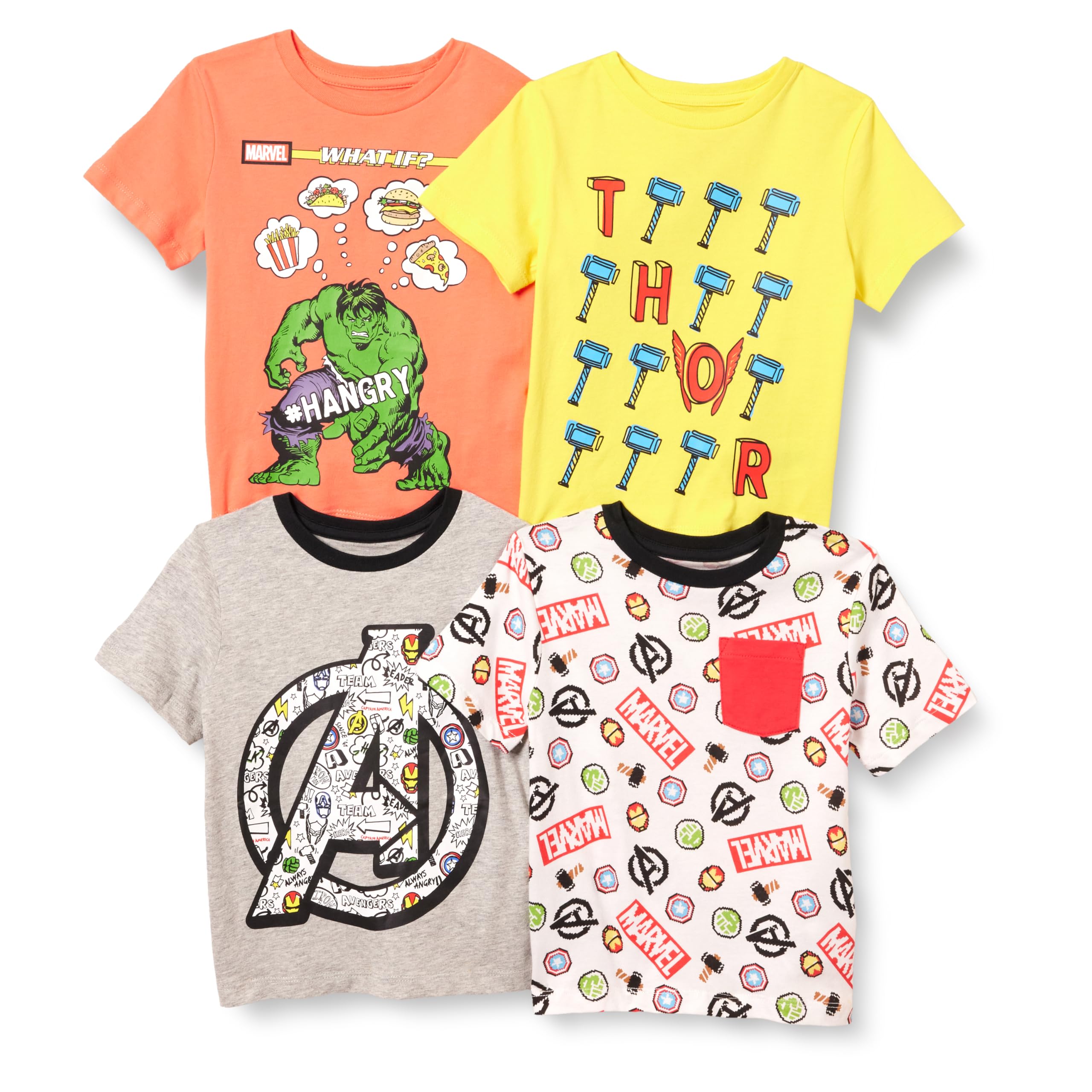Disney | Marvel | Star Wars Boys and Toddlers' Short-Sleeve T-Shirts (Previously Spotted Zebra), Multipacks