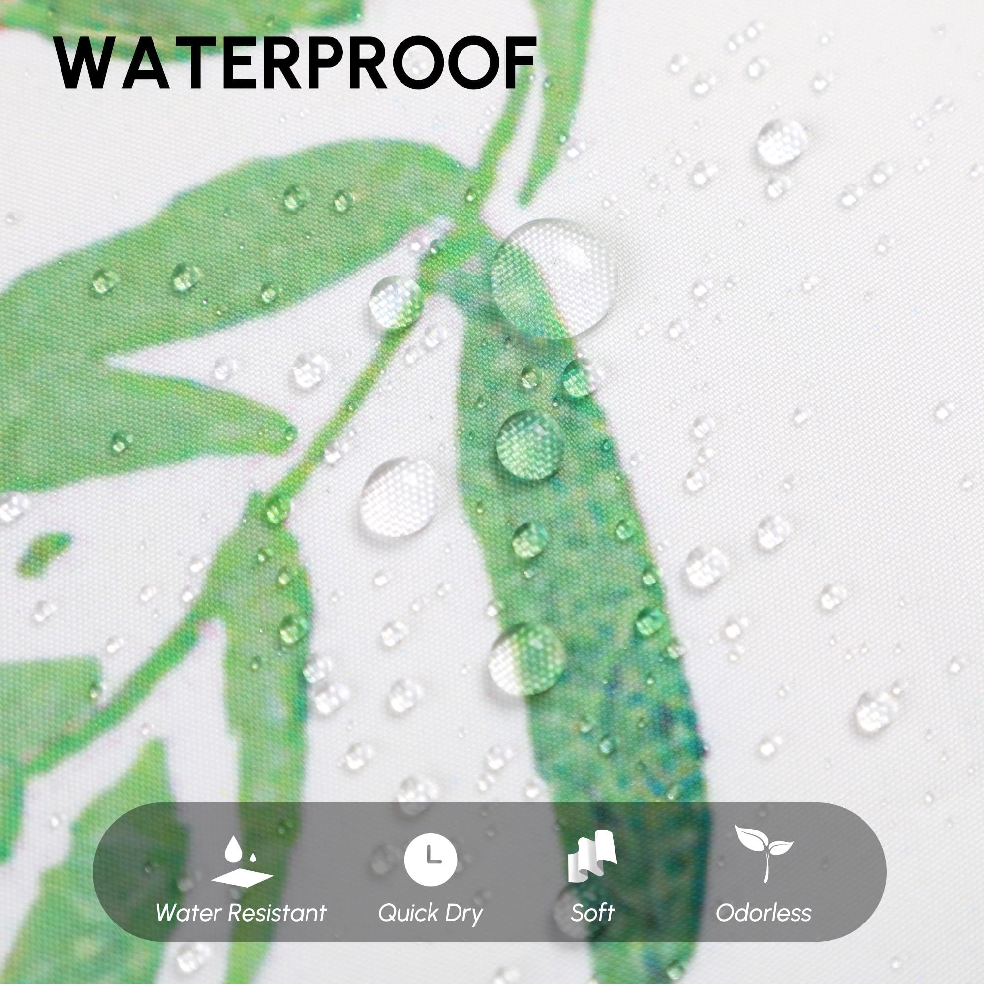 WELTRXE Shower Curtain Mould Proof Mildew Resistant, 183X183cm - Image 3