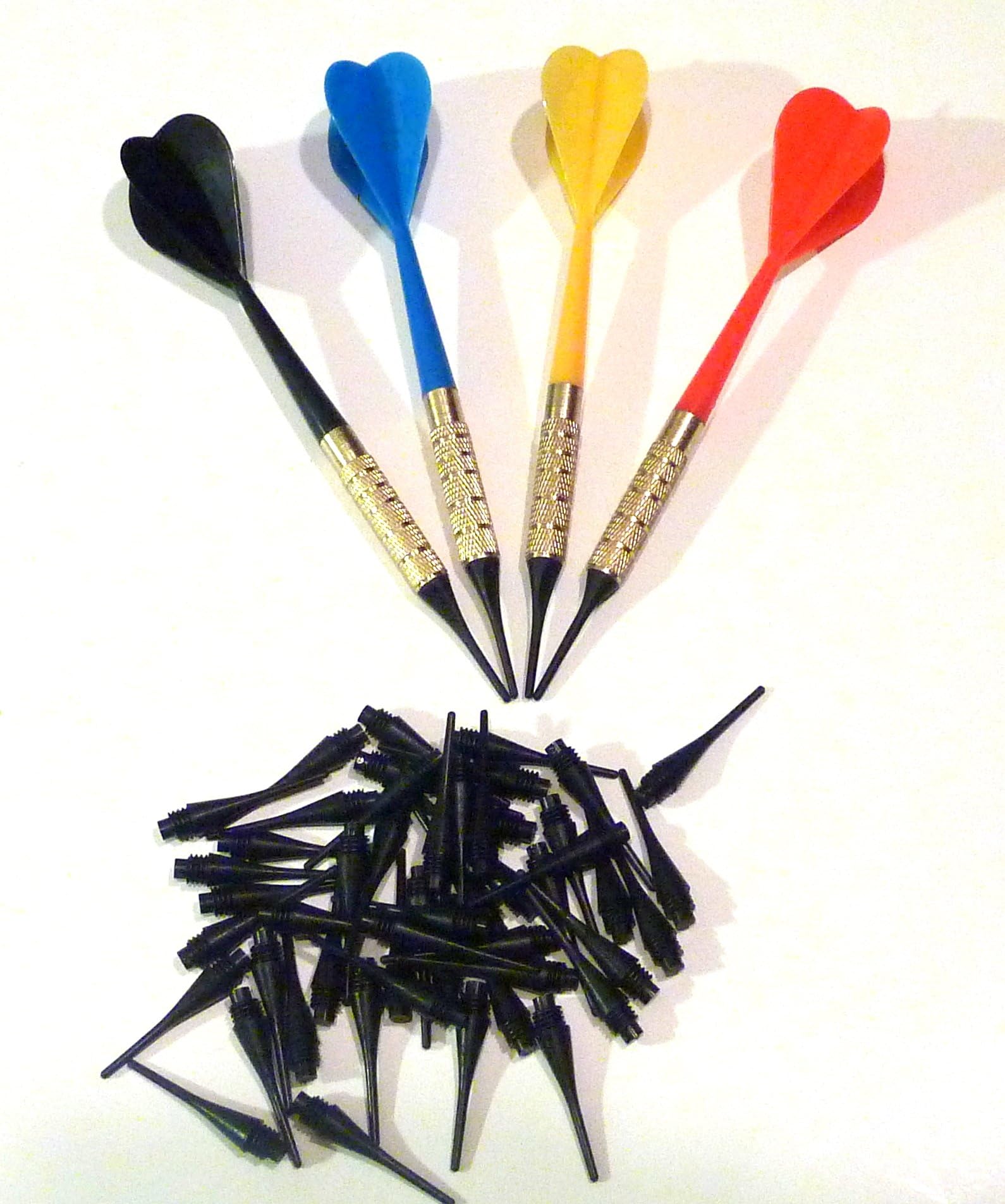 Plastic Soft Tip Darts, Lot of 12 Assorted Colors Plus 50 Extra Tips