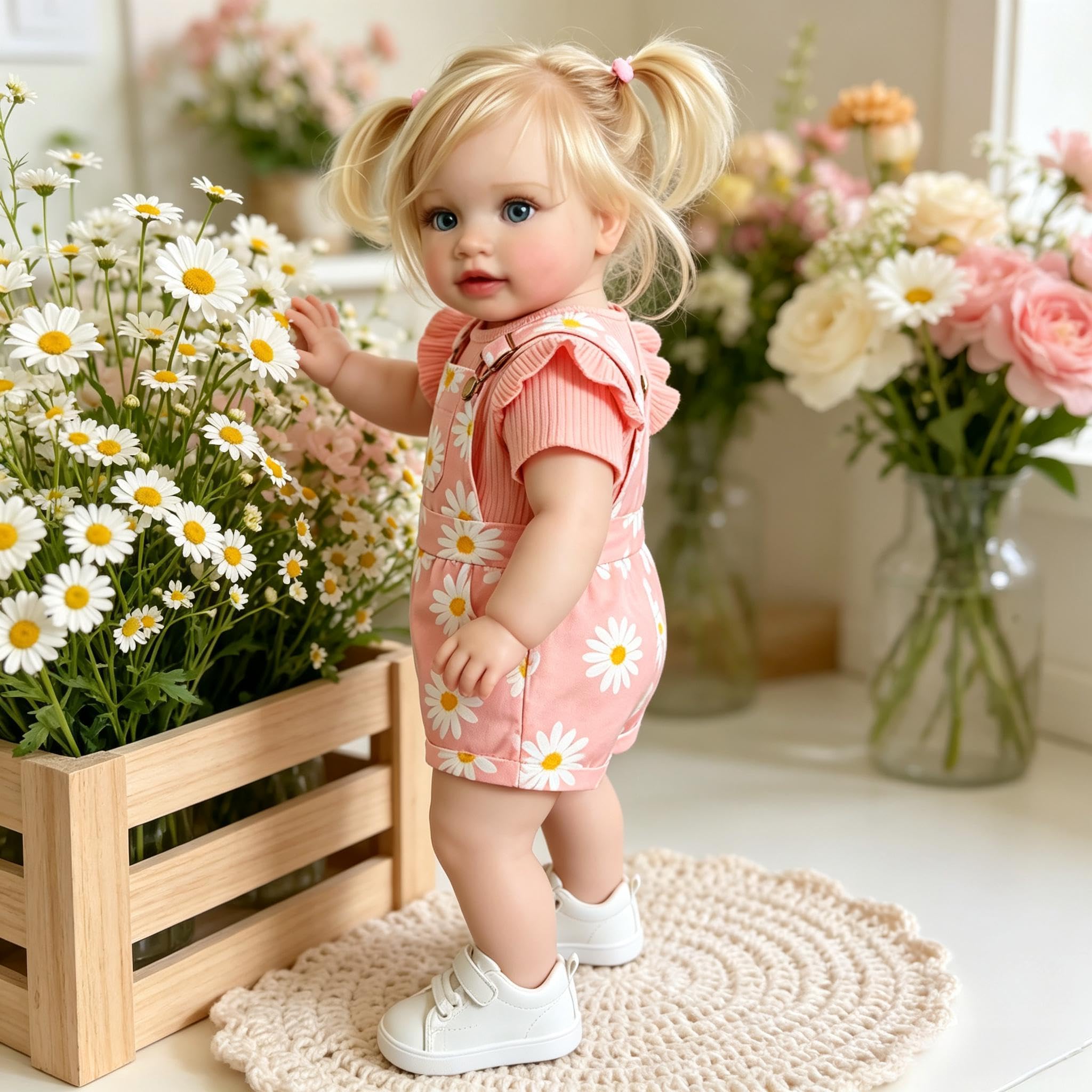 Lebensechte Reborn-Kleinkind-Puppen, blondes Mädchen, Pippa, 66 cm, große Größe, Reborn-Babypuppe, echtes Leben, Babypuppe, weiches Vinyl-Tuch, realistische Kleinkind-Puppe, Geschenk für