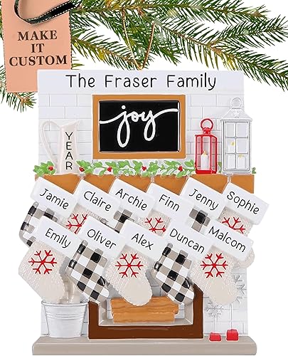 Miniatura 9 de Holiday Traditions Adornos de Navidad personalizados para familias grandes 2024  Personalización rápida y gratuita las 24 horas  Chimenea Joy