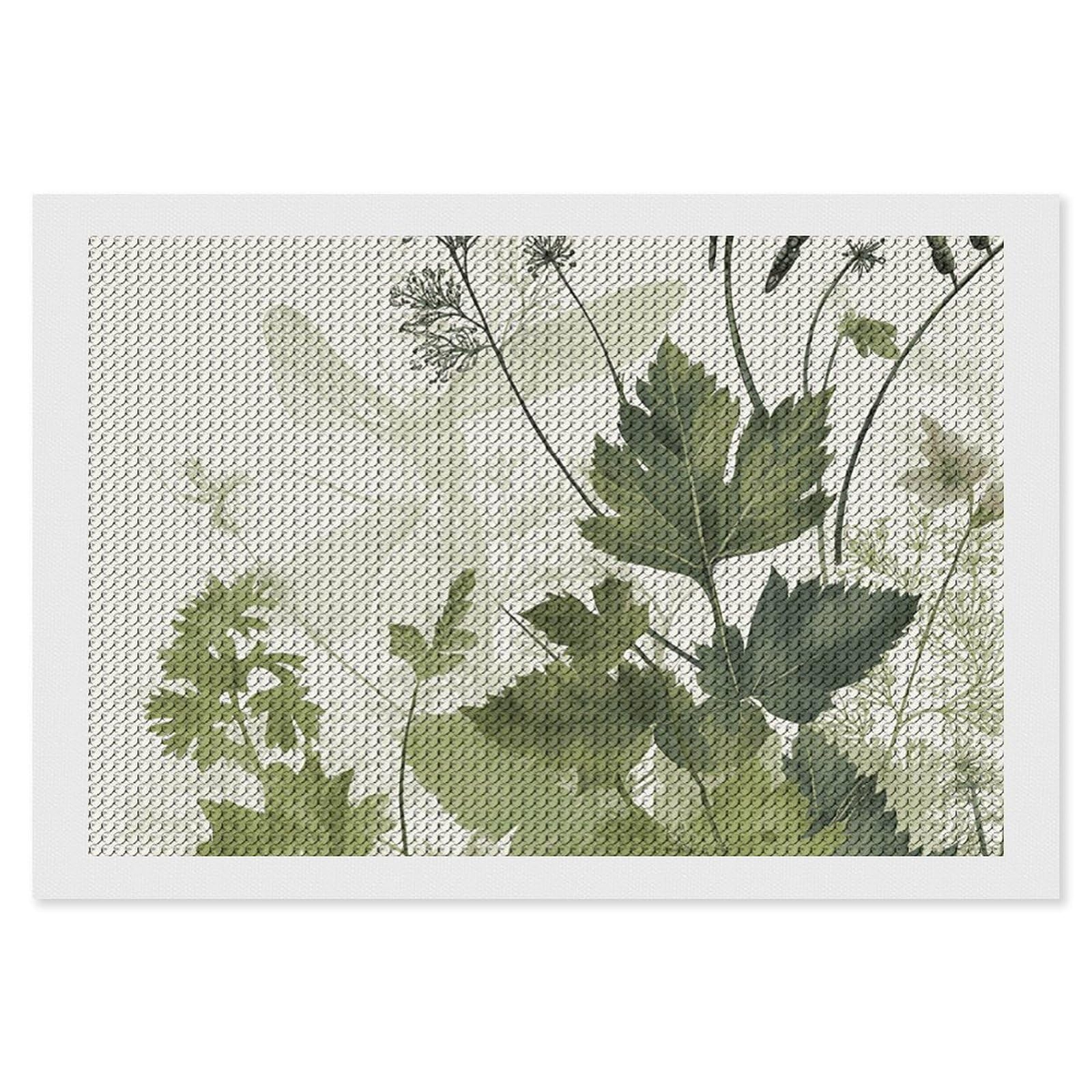 Foliage And Herbs with Dragonflies Winged Diamond Art Kits for Adults, DIY 5D Diamonds Painting Kits for Beginner, Round Full Drill Diamond Dots Painting, 8"x12" Diamonds Pictures Gem Art And Crafts W