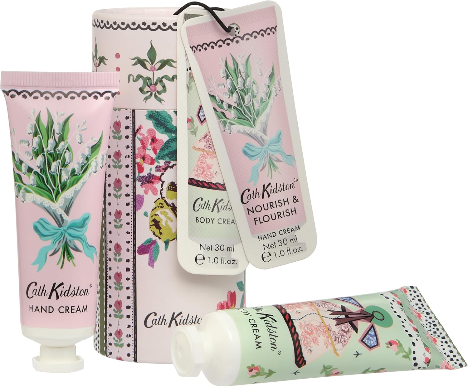 Cath Kidston Hand Cream and Body Cream 2x 30ml, Moisturising duo Enriched with Shea Butter, Beauty Gift For Her, Travel Size, Cruelty Free and Vegan Friendly, Wild Flowers and Wild Women Collection