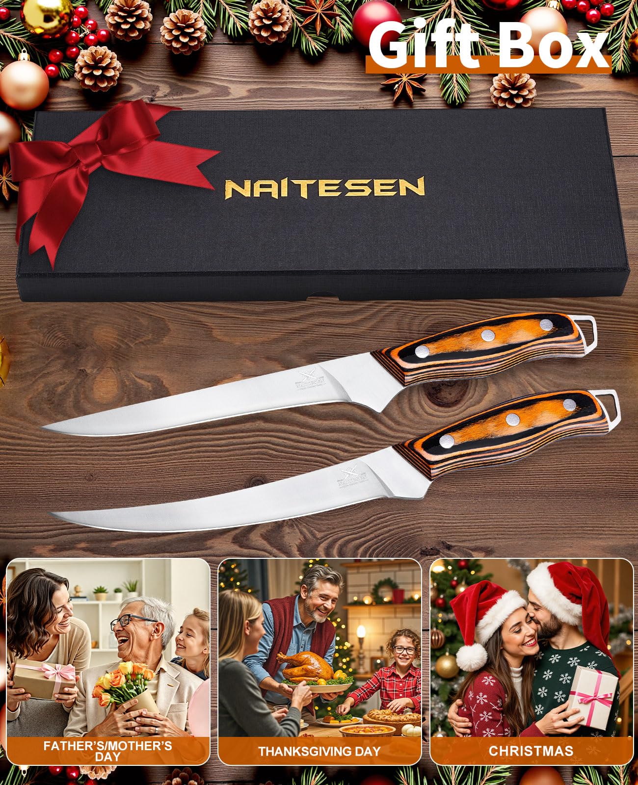 Boning & Fillet Knife Set - Gift Box Included -6 Boning & Fillet Knife Set - Gift Box Included -6