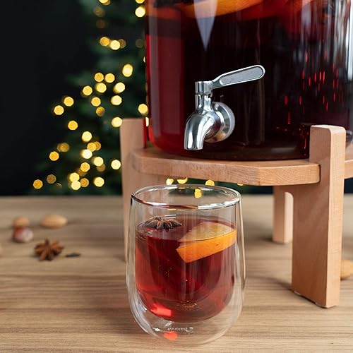 Miniatura 5 de Navaris Vasos de vidrio de doble pared, vasos con aislamiento térmico para café, té, latte, capuchino, bebidas calientes y frías, 15 onzas cada uno