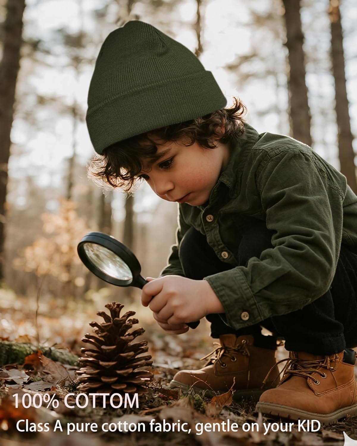 ROYBENS 100% Cotton Baby Beanie Cute Toddler Winter Hat Boys Girls Kids Soft Warm Knit Cuffed Caps Beanies for 0-8 Years - Image 3