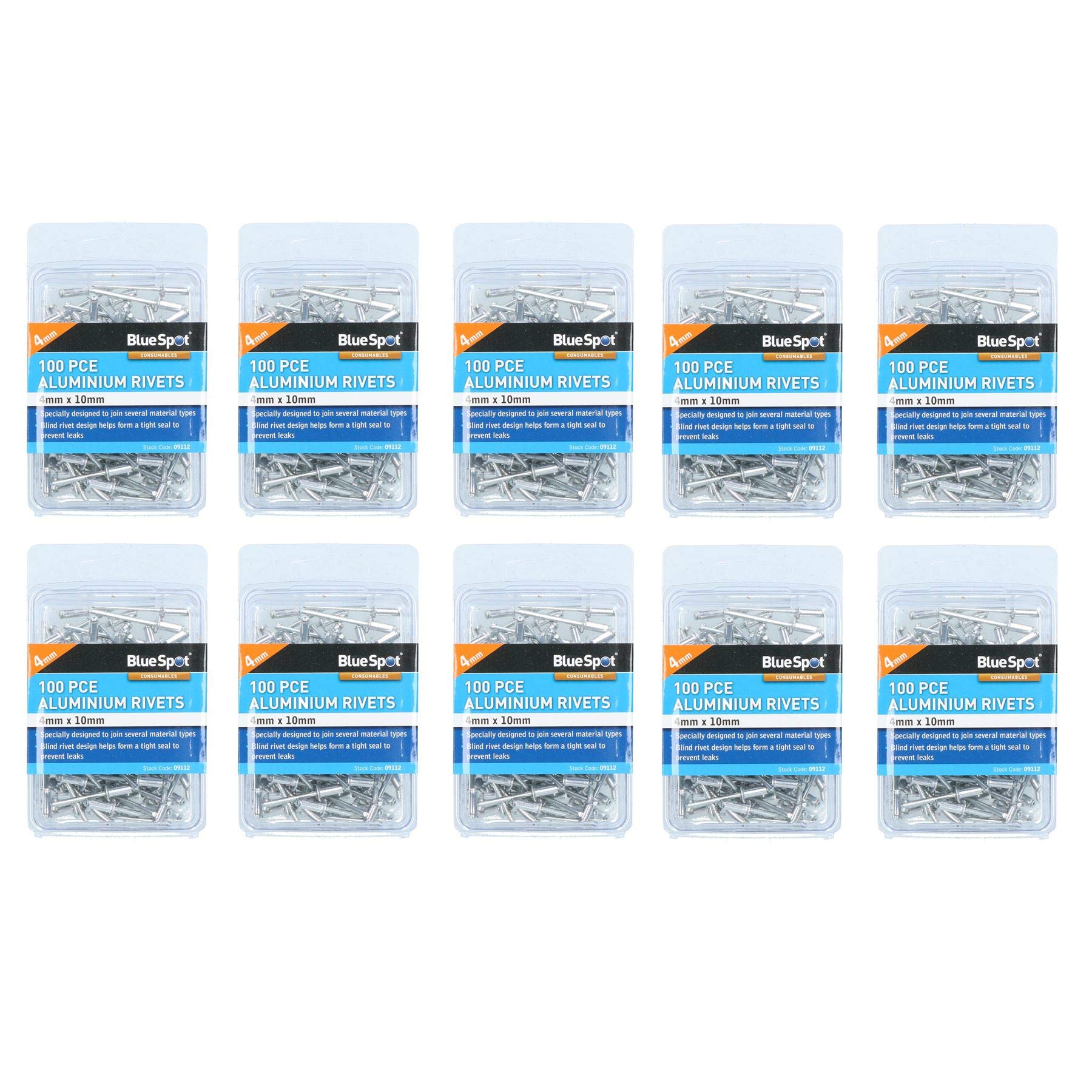 1000 Metric Aluminium Blind Pop Pot Rivets Set Fastener Fastening 4mm x 10mm