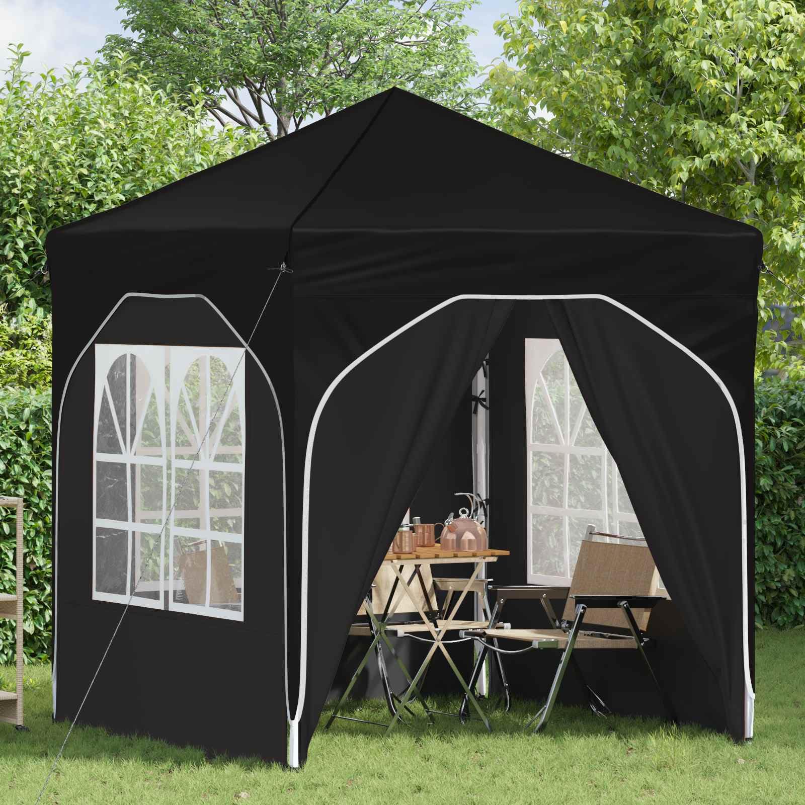 Namiot Pop-up 192 x 192 x 245 cm czarny
