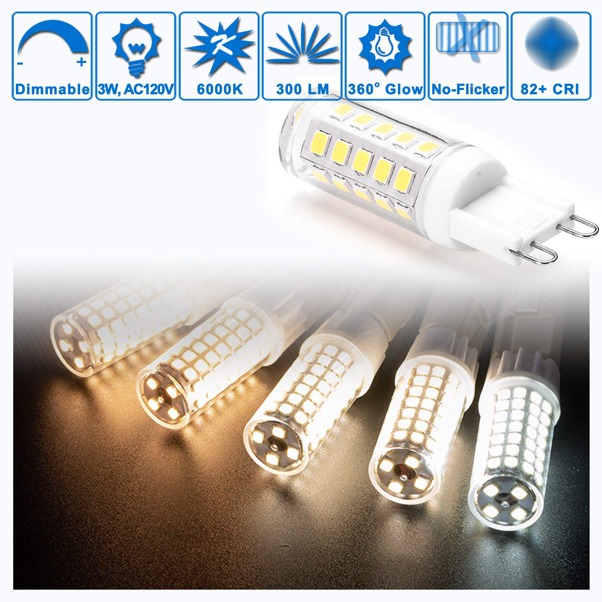 Paquete De 6 Bombillas Led G9, Regulables, 9 W, 700 Lm, Blan | Cuotas