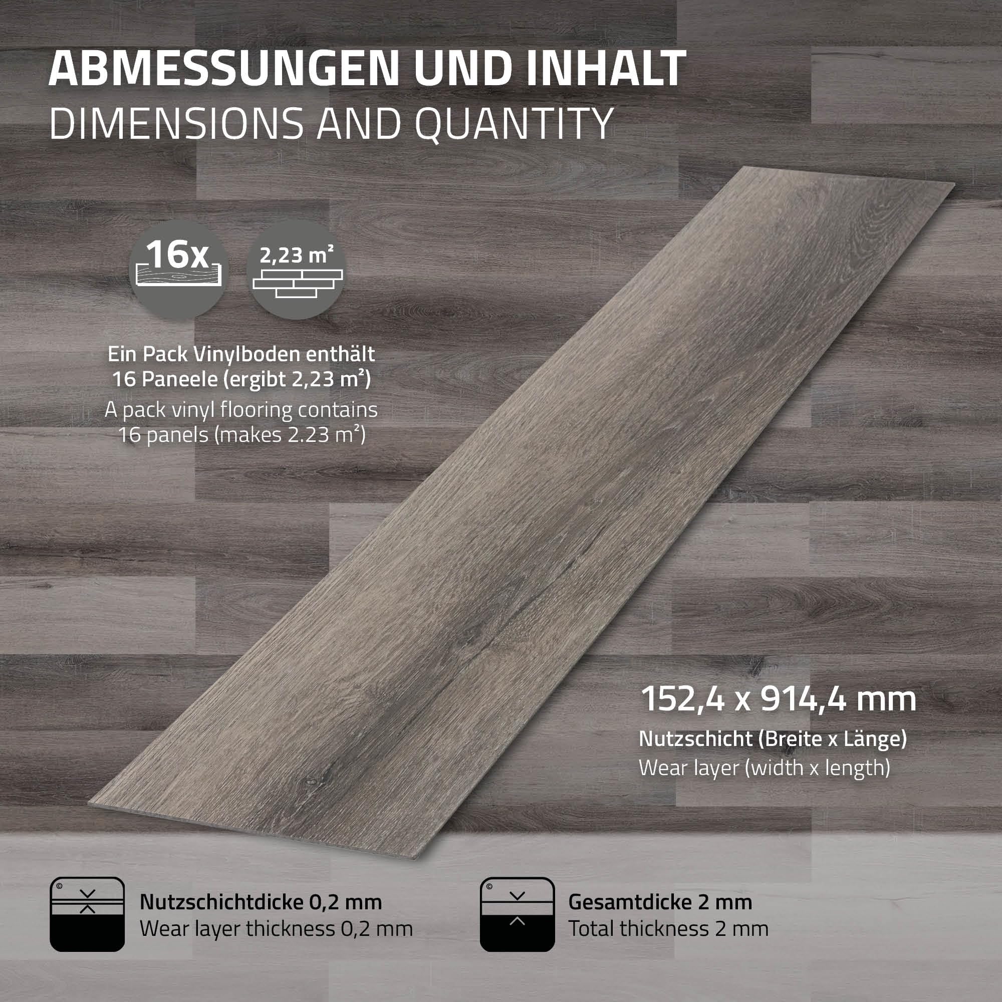 ML-Design Suelo Vinílico Adhesivo de PVC 11,15 m² Color Pino Gris Grosor 2mm Planchas de Vinilo Autoadhesivas 91,5x15,3cm 80x Láminas Aspecto Madera Antideslizante Impermeable Fácil Instalación