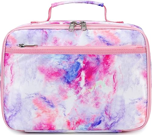 Lonchera para niños y niñas, bolsa con aislamiento para el almuerzo, kit de bolsas de almuerzo reutilizables para la escuela y los viajes (galaxia