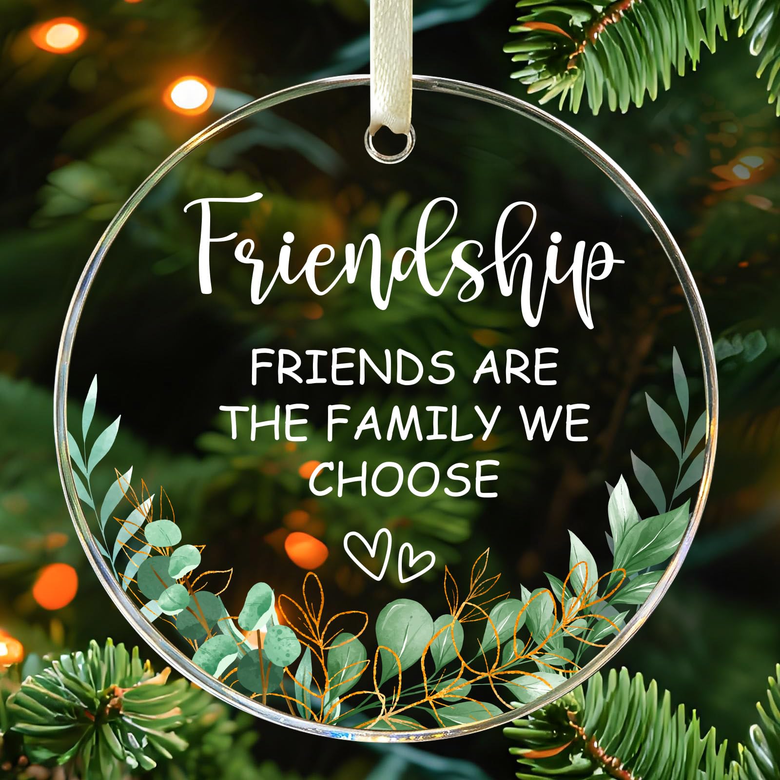 Friendship Gifts,Friendship Keepsake Ornament,Best Friend Acrylic Gifts Circle Ornament - Bestie Gifts Friendship Keepsake,Christmas,New Year,Birthday Gift for Family,Bestie,Colleagues,Friends