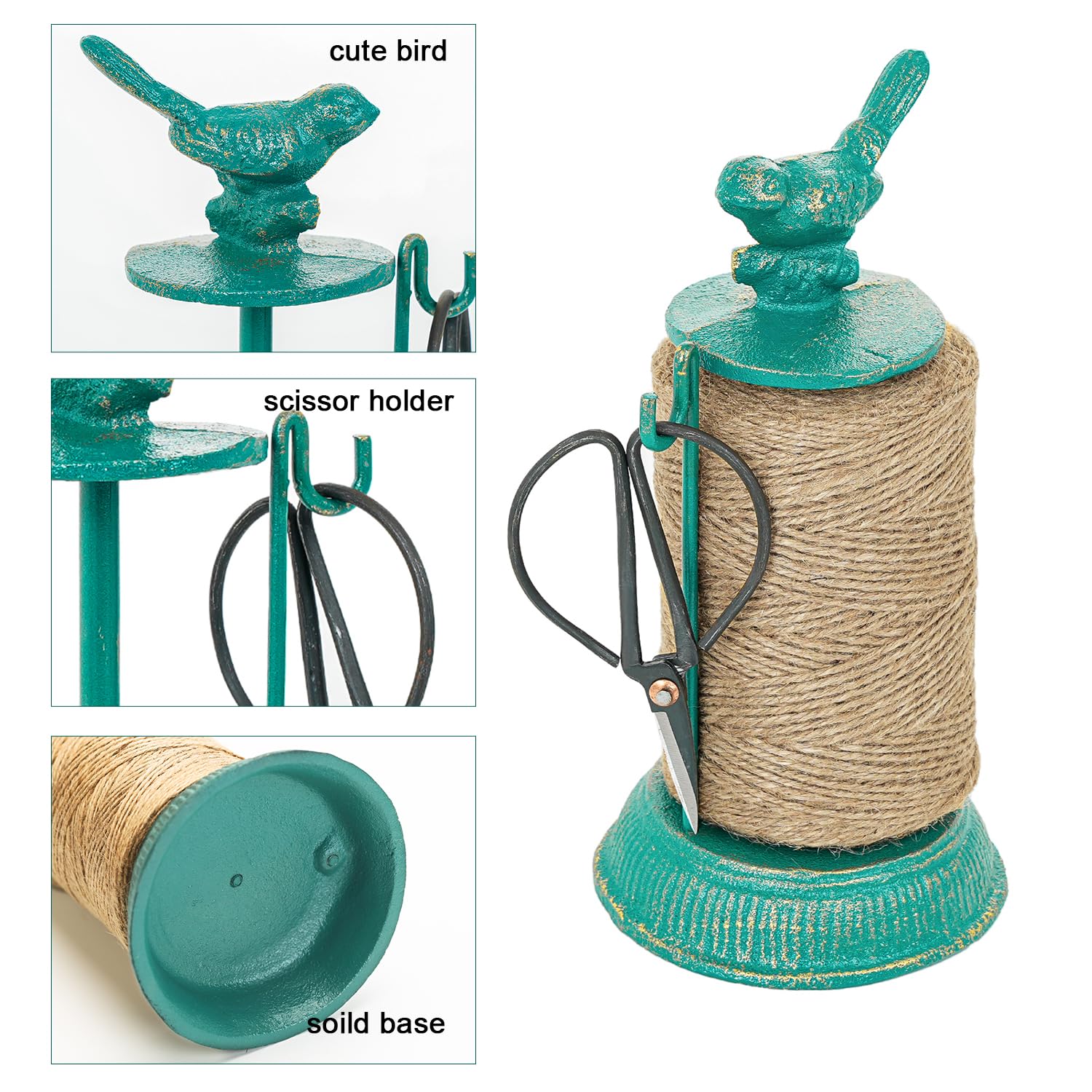 Bird Cast Iron String Holder