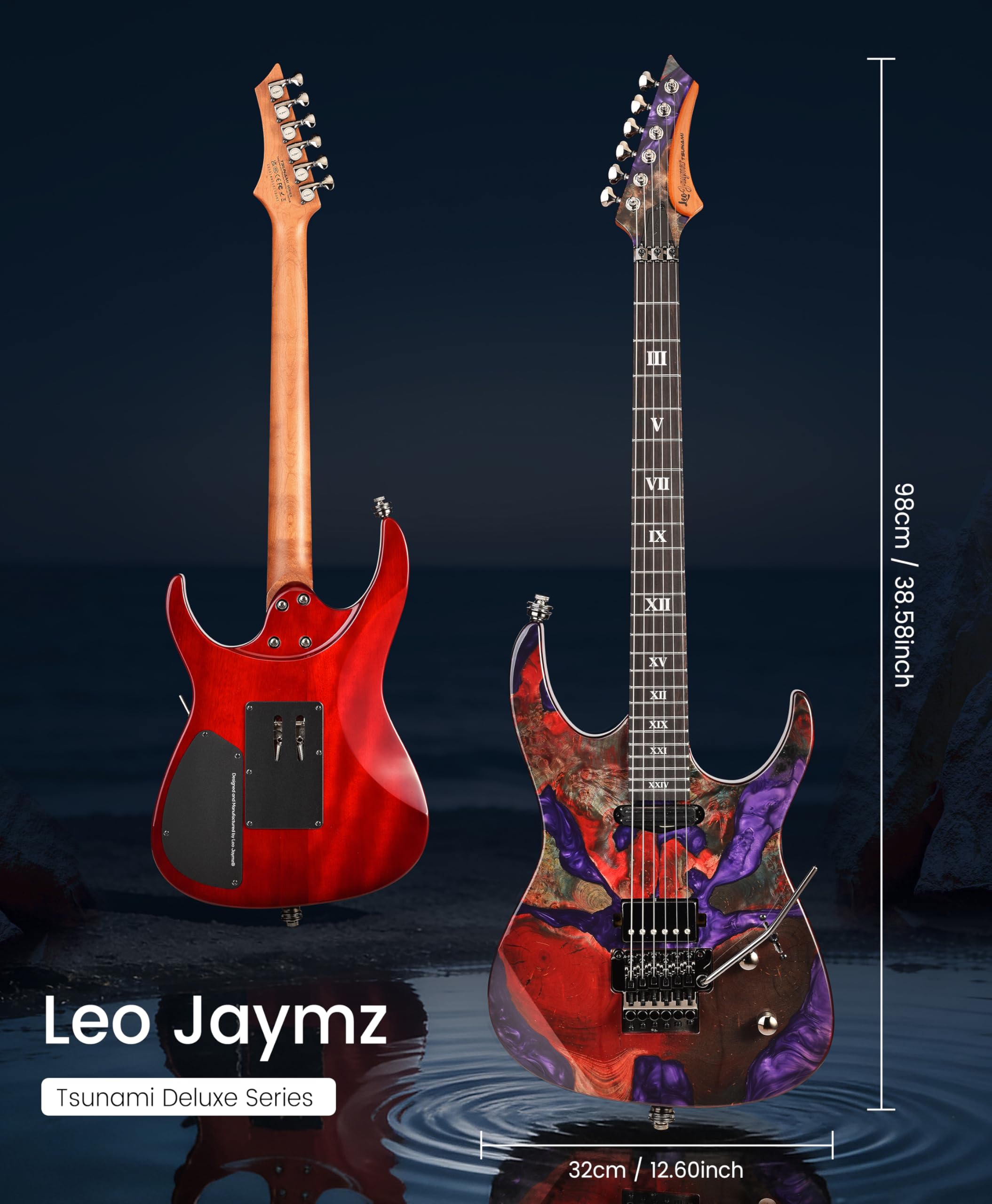 Amazon.com: Leo Jaymz Tsunami Deluxe Mahogany Body & Roasted Maple