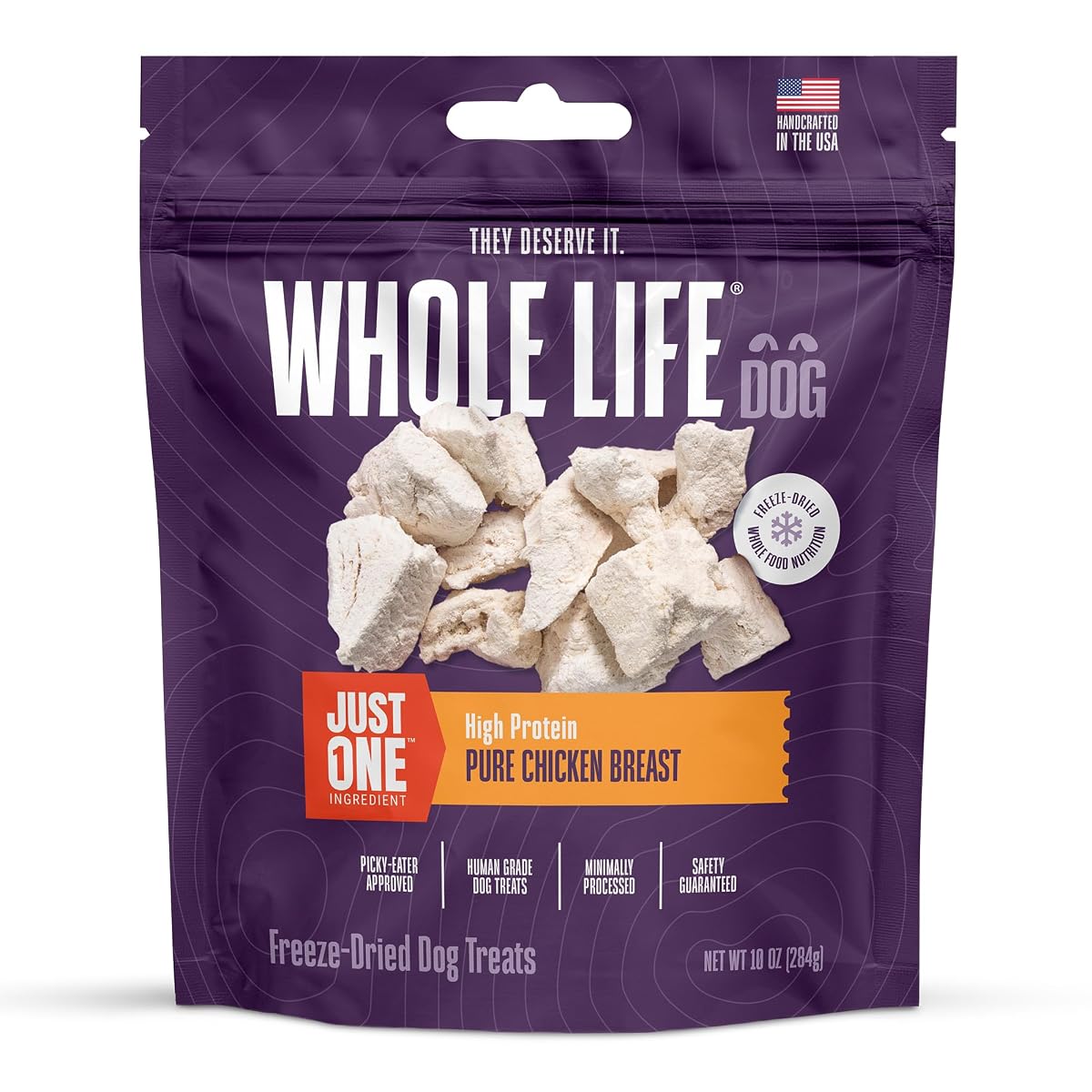 Whole Life Pet Single Ingredient USA Freeze Dried Chicken Breast Treats Value
