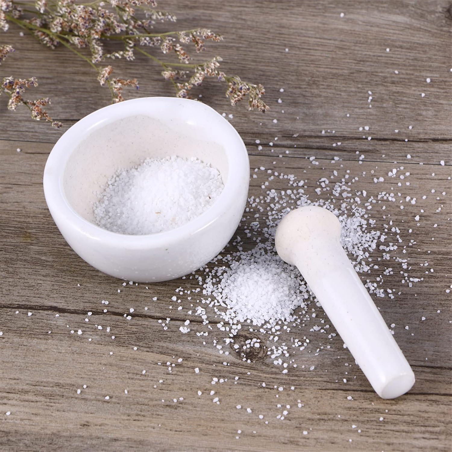 6Cm Chinese Style Ceramics Spice Mill Grinder Set Handheld Seasoning Mills Grinder Kitchen Mortar and Pestle Tools Set Kitchen Tools
