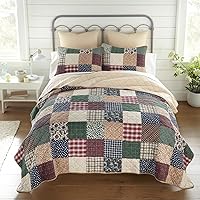 Donna Sharp Rustic Paisley Patchwork Quilt Set Queen 3-Piece - Cotton Quilted Bedding with Shams, Machine Washable, Rustic Decor