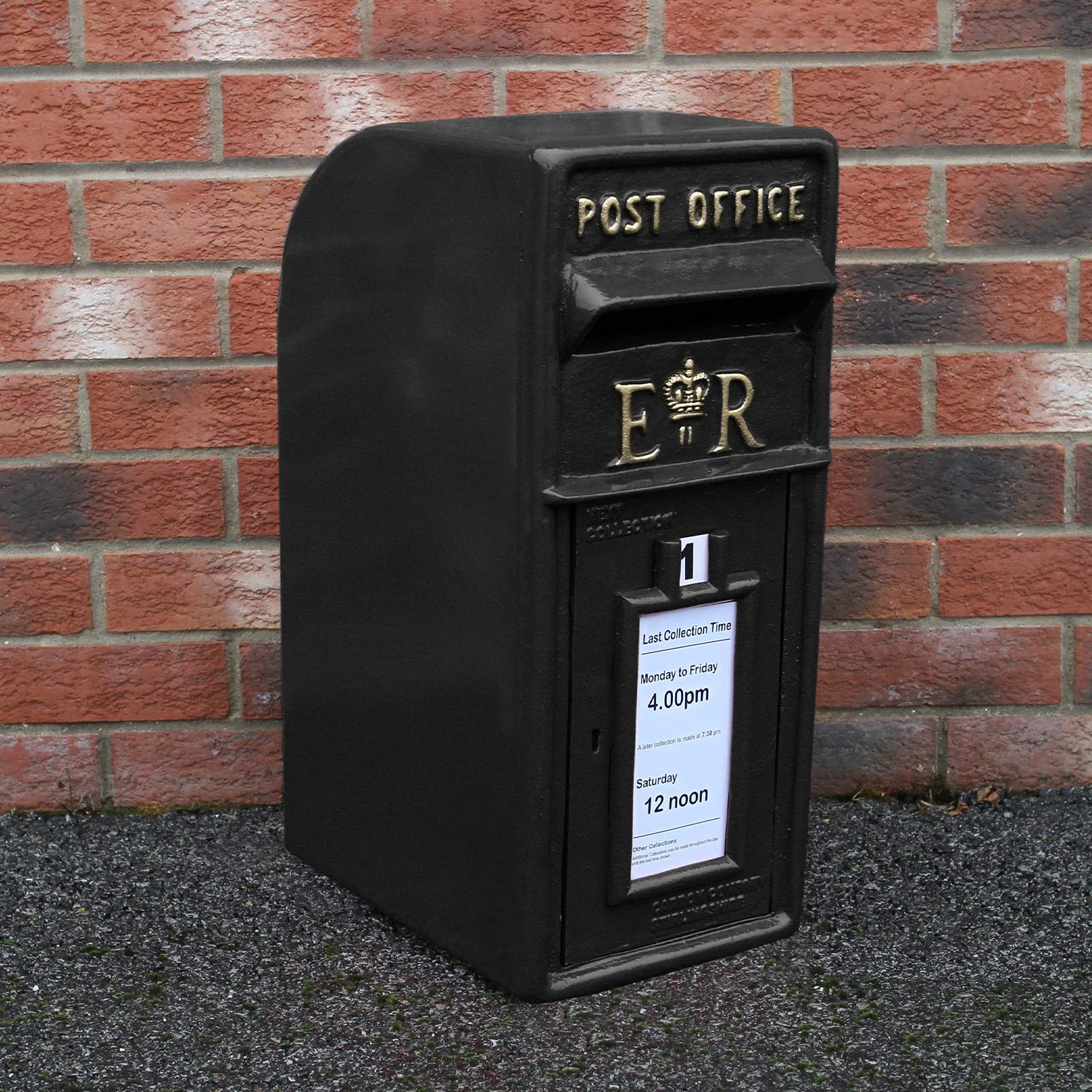 Boîte aux lettres murale en fonte Royal Mail pilier verrouillable 2 clés pour bureau de poste extérieur résistant