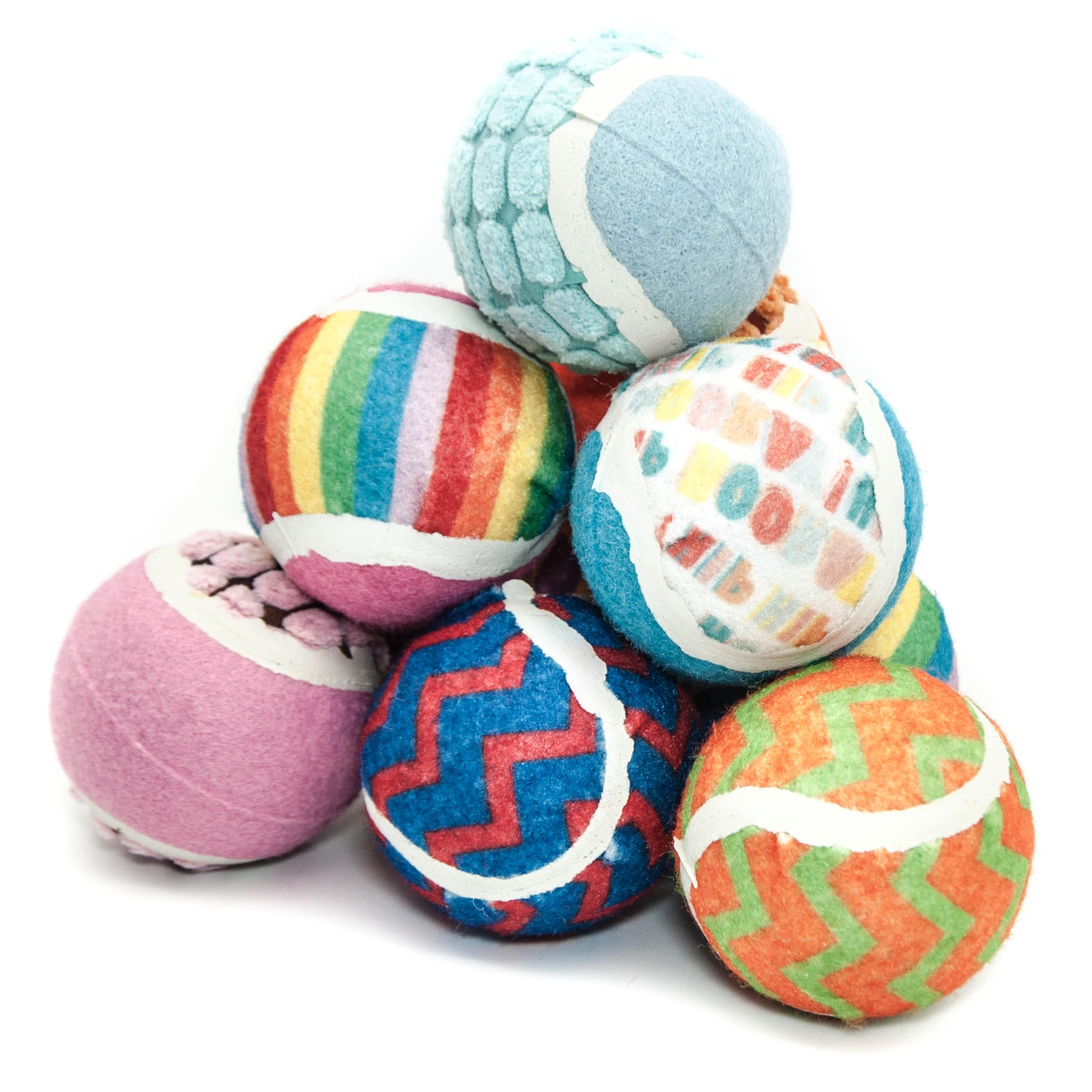Petopedia 8 X 6cm Rubber Dog Balls PATTERN TENNIS BALL for Dogs Interactive Dog Toys for Boredom Dog Presents for Dog Tennis Balls Pet Toys Assorted Dog Gifts Bundle Lot (6cm (Pack of 8)