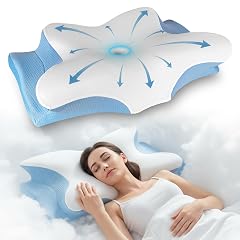 YESINDEED Pain Relief Cooling Pillow Cervical Neck Support for Sleeping Contoured Memory Foam Design for Neck and Shoulder