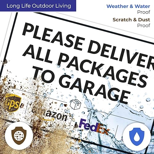 Vista 541 de Cartel de entrega del paquete, letrero de instrucciones de entrega, 10 x 7 pulgadas, aluminio 040 libre de óxido, resistente a la decoloración