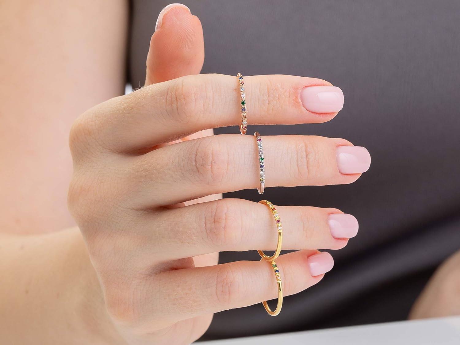 SilveristicJewelry Birthstone Thumb Ring for Women – Dainty Gold, Silver, or Rose Gold Ring, Mother's Day Gift, Grandma Ring, Minimalist Birthstone Jewelry
