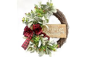 Festooned Grapevine Wreath: Rustic Christmas Cheer for Your Abode