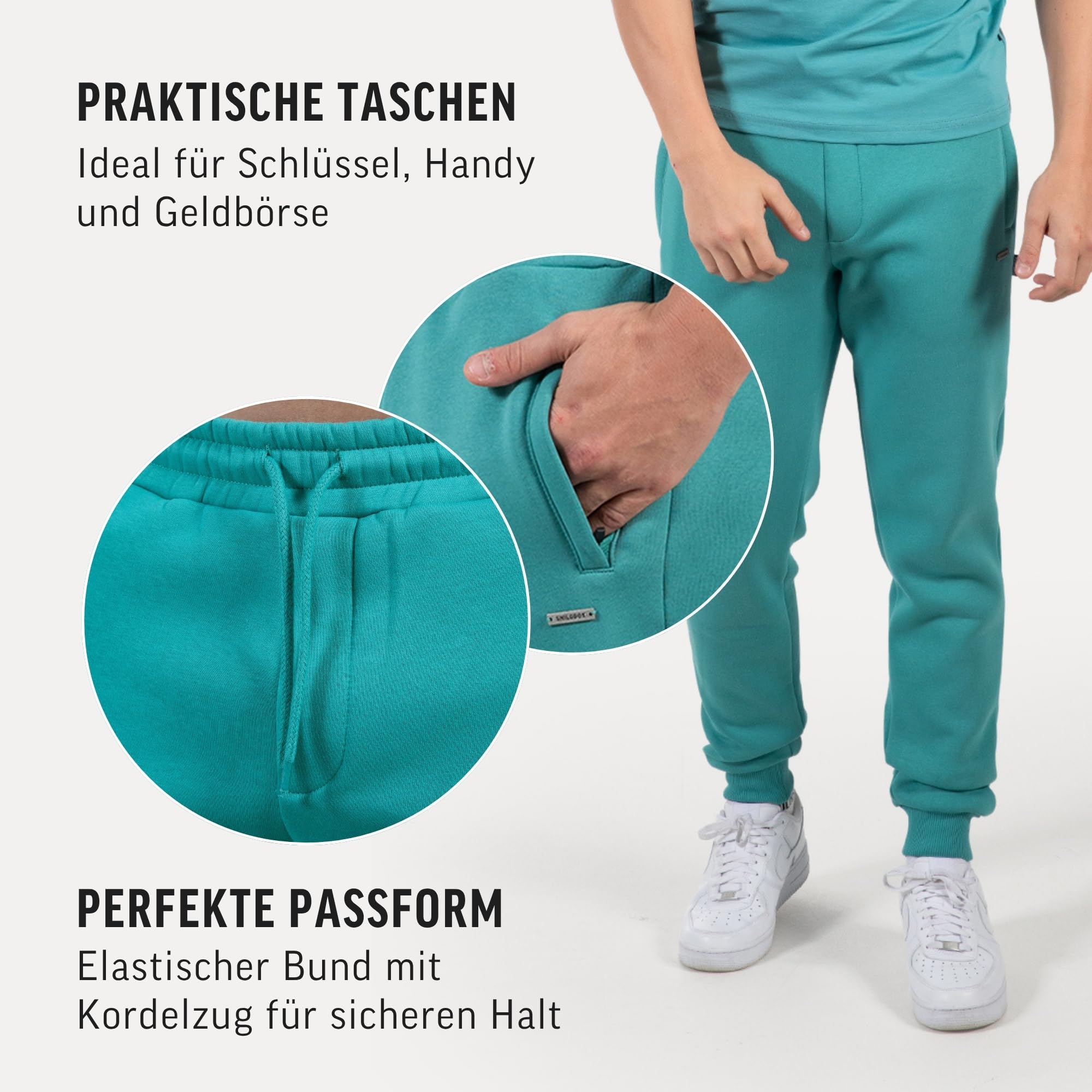 SMILODOX Jogginghose Herren Thilo, Bequeme Sweathose mit elastischem Bund, Bündchen an den Knöcheln, praktischen Seitentaschen, dezentem Logo, Vielseitig tragbare Freizeithose für Alltag & Sport
