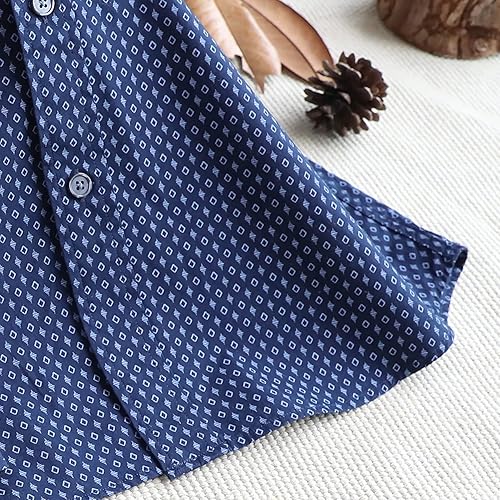 Miniatura 4 de Dubinik - Camisas de manga corta para hombres, material 100% de algodón, diseños a cuadros, estilo informal, con botones y bolsillo